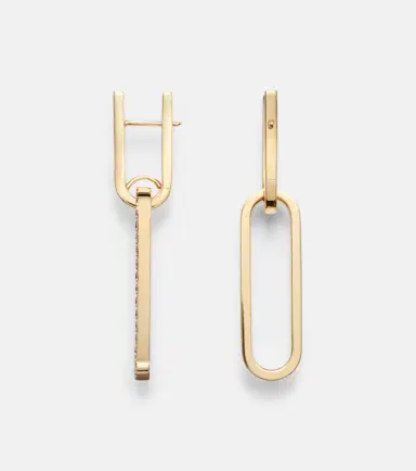 Bucherer Fine Jewellery Link 18kt gold hoop earrings with diamonds | Thumbnail 3