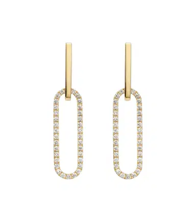 Bucherer Fine Jewellery Link 18kt gold hoop earrings with diamonds | Thumbnail 1