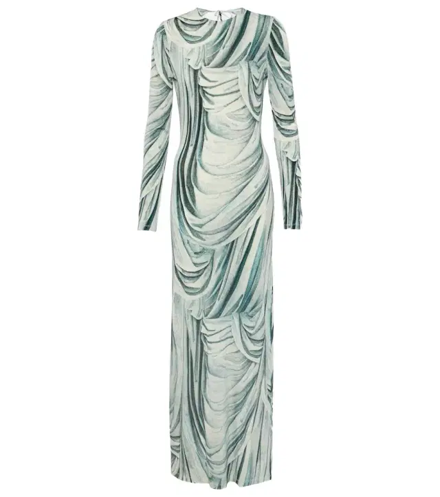 Rabanne Printed jersey maxi dress