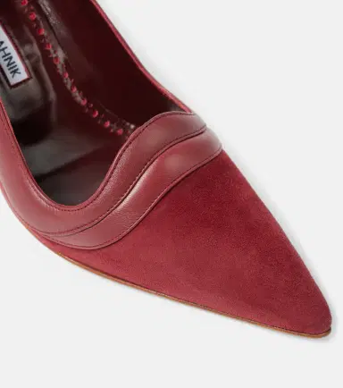Manolo Blahnik Ajarafa 70 suede and leather pumps | Thumbnail 2