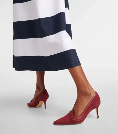 Manolo Blahnik Ajarafa 70 suede and leather pumps | Thumbnail 7