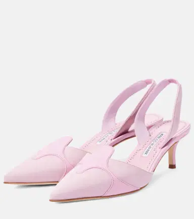 Manolo Blahnik Poligleto 50 suede slingback pumps | Thumbnail 3