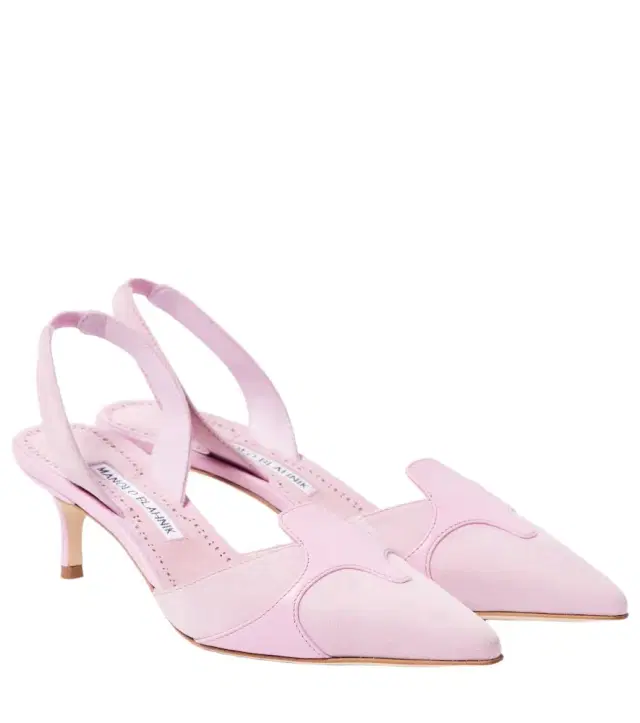 Manolo Blahnik Poligleto 50 suede slingback pumps