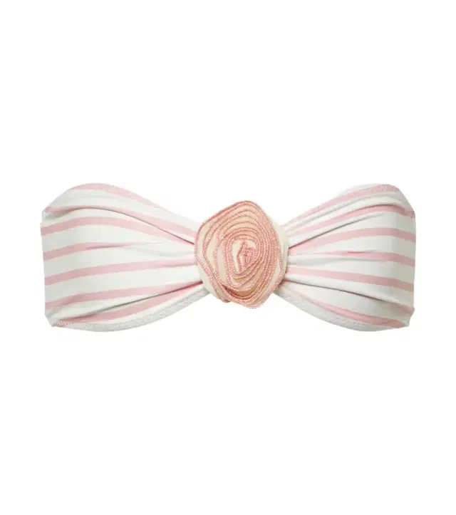 Same Rose floral-appliqué bandeau bikini top