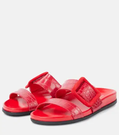 Manolo Blahnik Mayfu croc-effect leather sandals | Thumbnail 3 Manolo Blahnik Mayfu croc-effect leather sandals | Thumbnail 3