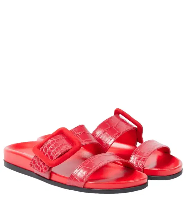 Manolo Blahnik Mayfu croc-effect leather sandals
