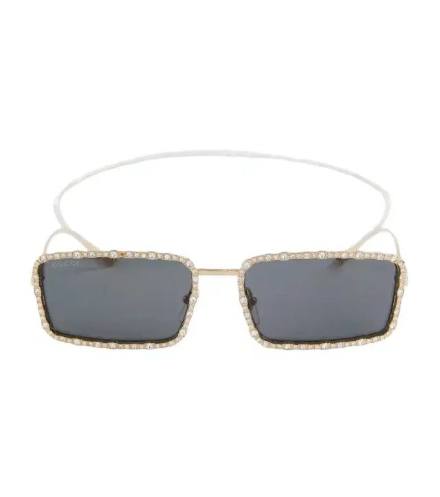 Embellished rectangular sunglasses