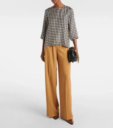 'S Max Mara Ribes checked silk top | Thumbnail 2