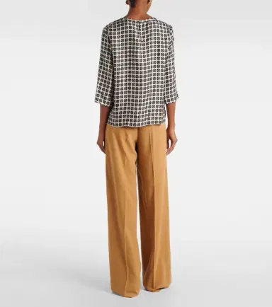 'S Max Mara Ribes checked silk top | Thumbnail 5