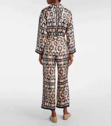 'S Max Mara Brina printed silk twill wide-leg pants | Thumbnail 2