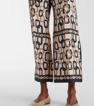 'S Max Mara Brina printed silk twill wide-leg pants | Thumbnail 3