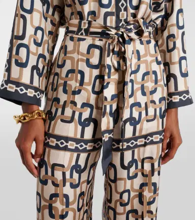 'S Max Mara Brina printed silk twill wide-leg pants | Thumbnail 4