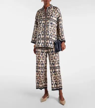 'S Max Mara Brina printed silk twill wide-leg pants | Thumbnail 5