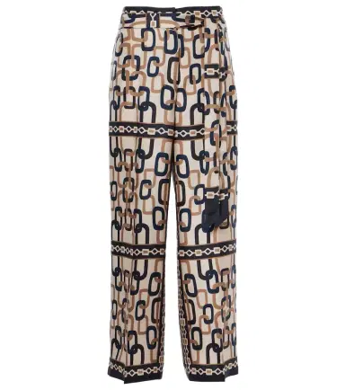 'S Max Mara Brina printed silk twill wide-leg pants | Thumbnail 1