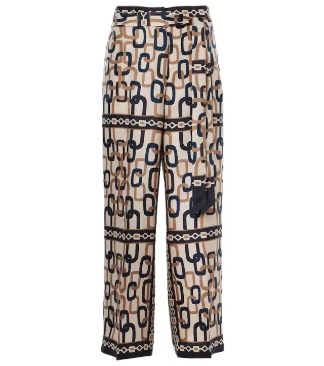 'S Max Mara Brina printed silk twill wide-leg pants