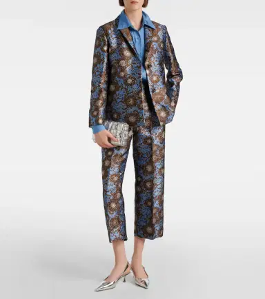 'S Max Mara Elio floral jacquard straight pants | Thumbnail 5