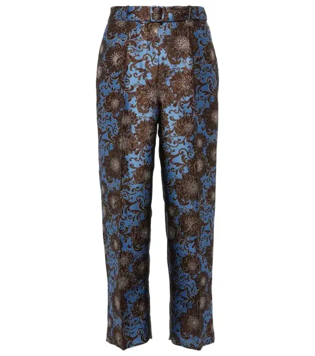 'S Max Mara Elio floral jacquard straight pants