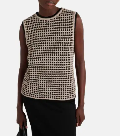'S Max Mara Fleres patterned cotton sweater vest | Thumbnail 2