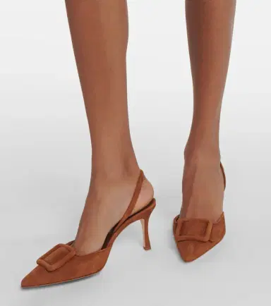 Manolo Blahnik Maysli 70 suede slingback pumps | Thumbnail 5 Manolo Blahnik Maysli 70 suede slingback pumps | Thumbnail 5