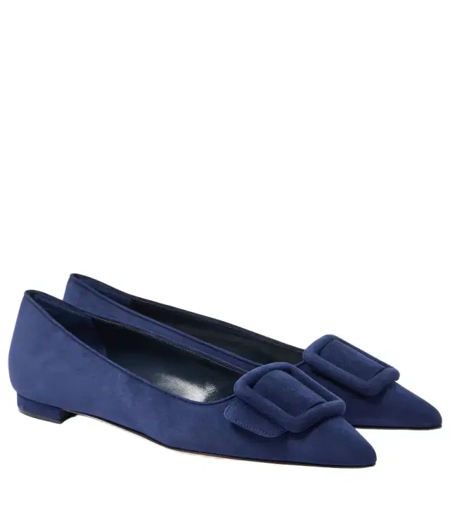 Manolo Blahnik Maysale suede ballet flats