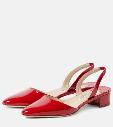 Manolo Blahnik Aspro 30 patent leather slingback pumps | Thumbnail 4