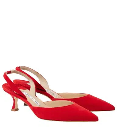 Manolo Blahnik Carolyne Gala Val suede slingback pumps | Thumbnail 1 Manolo Blahnik Carolyne Gala Val suede slingback pumps | Thumbnail 1