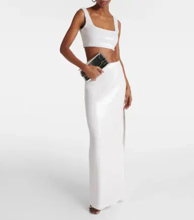 Galvan Bridal Beating Heart sequined crop top | Thumbnail 3