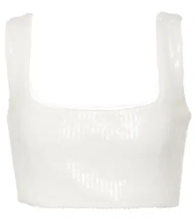 Galvan Bridal Beating Heart sequined crop top | Thumbnail 1
