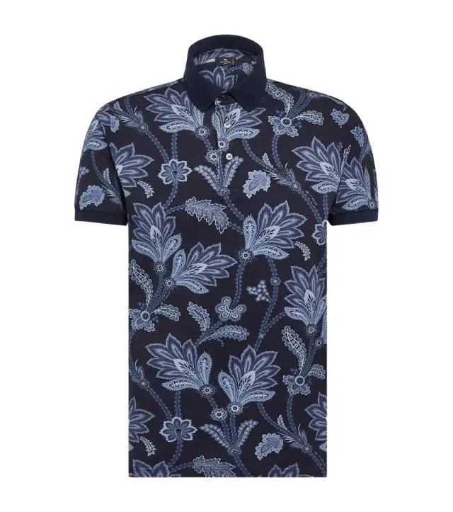 Etro Printed cotton piqué polo shirt