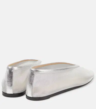 Le Monde Béryl Le Monde Béryl Luna leather-trimmed mesh ballet flats | Thumbnail 2 Le Monde Béryl Le Monde Béryl Luna leather-trimmed mesh ballet flats | Thumbnail 2