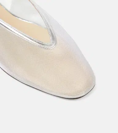 Le Monde Béryl Le Monde Béryl Luna leather-trimmed mesh ballet flats | Thumbnail 4 Le Monde Béryl Le Monde Béryl Luna leather-trimmed mesh ballet flats | Thumbnail 4