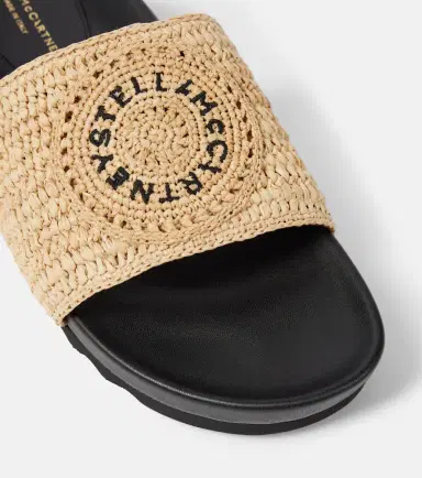 Stella McCartney Elyse logo raffia slides | Thumbnail 2 Stella McCartney Elyse logo raffia slides | Thumbnail 2