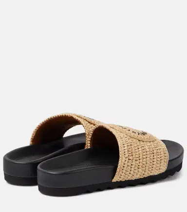 Stella McCartney Elyse logo raffia slides | Thumbnail 3 Stella McCartney Elyse logo raffia slides | Thumbnail 3