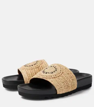 Stella McCartney Elyse logo raffia slides | Thumbnail 4 Stella McCartney Elyse logo raffia slides | Thumbnail 4