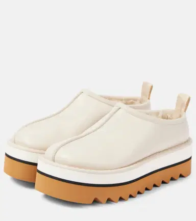 Stella McCartney Sneak-Elyse faux fur-lined faux leather mules | Thumbnail 2