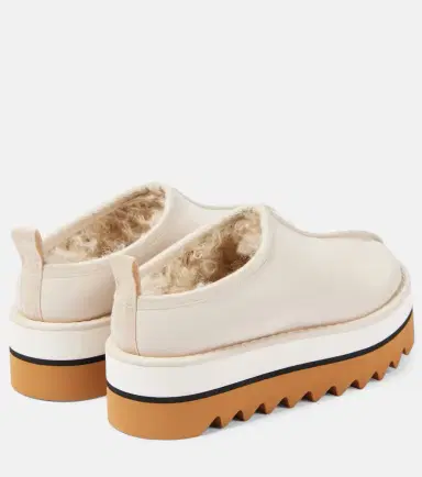 Stella McCartney Sneak-Elyse faux fur-lined faux leather mules | Thumbnail 4