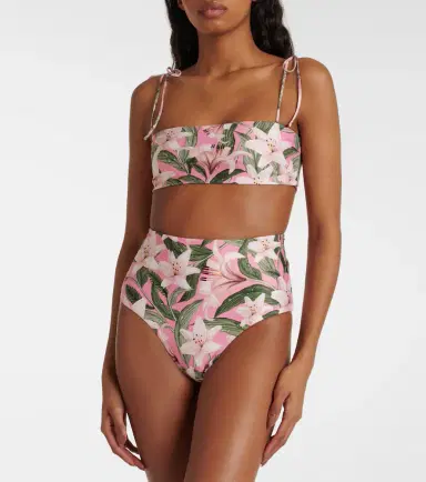 Agua by Agua Bendita Magenta floral high-rise bikini bottoms | Thumbnail 2