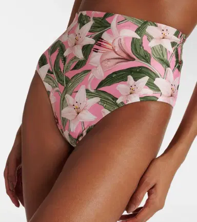 Agua by Agua Bendita Magenta floral high-rise bikini bottoms | Thumbnail 4