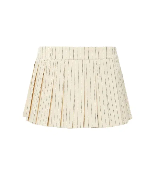 The Frankie Shop Blake pleated pinstripe twill miniskirt