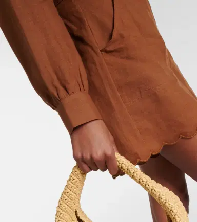 Eres Joli scalloped linen wrap top | Thumbnail 4