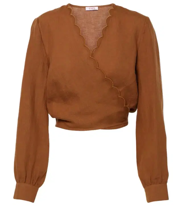 Eres Joli scalloped linen wrap top
