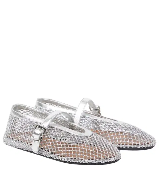 Alaïa Metallic fishnet Mary Jane flats