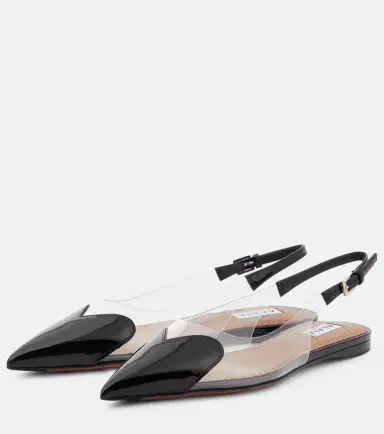 Alaïa Alaïa Le Caur patent leather and PU slingback flats | Thumbnail 2