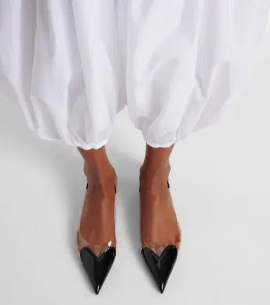 Alaïa Alaïa Le Caur patent leather and PU slingback flats | Thumbnail 5