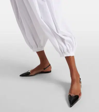 Alaïa Alaïa Le Caur patent leather and PU slingback flats | Thumbnail 7