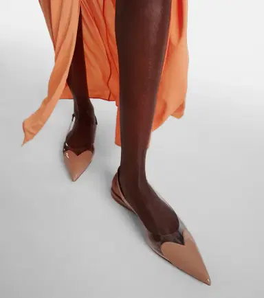 Alaïa Alaïa Le Caur patent leather and PU slingback flats | Thumbnail 6 Alaïa Alaïa Le Caur patent leather and PU slingback flats | Thumbnail 6