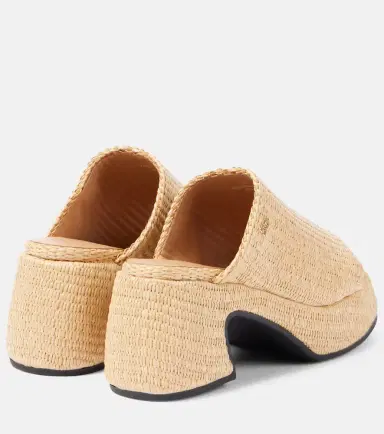Ganni Butterfly raffia platform mules | Thumbnail 3