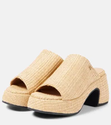 Ganni Butterfly raffia platform mules | Thumbnail 4