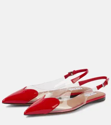 Alaïa Alaïa Le Caur patent leather and PU slingback flats | Thumbnail 2