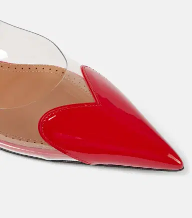 Alaïa Alaïa Le Caur patent leather and PU slingback flats | Thumbnail 3